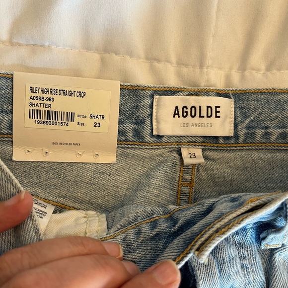 Agolde Riley High Rise Straight Crop in Shatter Light Wash size 23 - Picture 9 of 15
